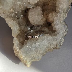 Silver Women's Ring Engraved Aztec Design Size 7